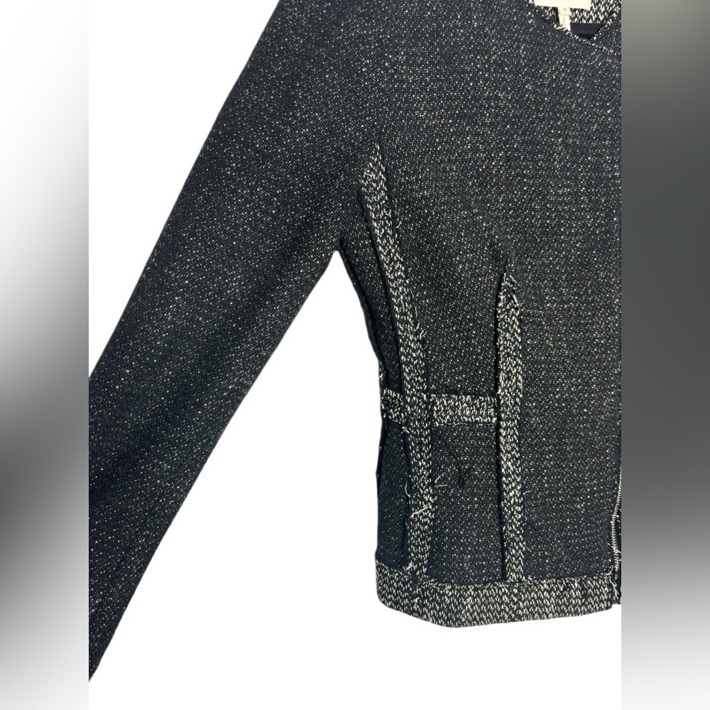 Rebecca Taylor Academia Business Structured Tweed Distressed Raw Hem Blazer 8 - Picture 4 of 15